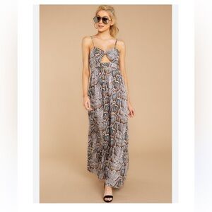 NWT Buddy Love XS Snakeskin Print Maxi Dress